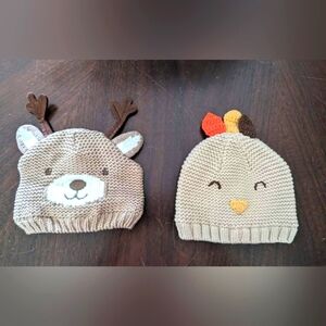 0-3 Month Deer and Turkey Hats